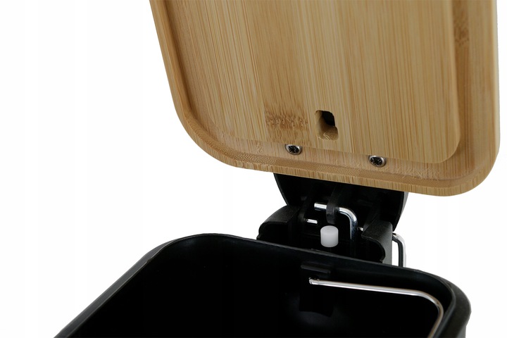 Kosz na śmieci łazienkowy 5l bambus WOLNY OPAD do łazienki WC czarny kuchni