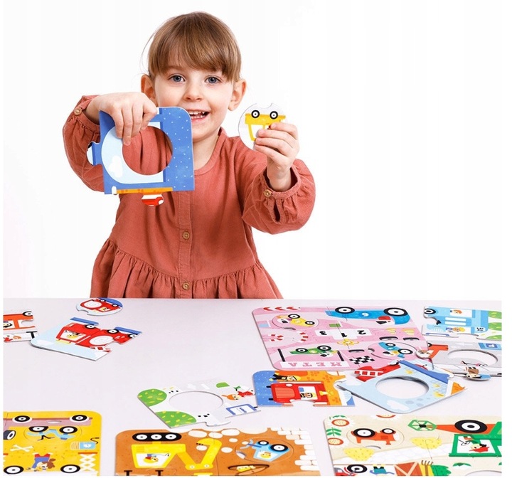 CZUCZU Puzzle Układanki z Dziurką POJAZDY 6 Układanek 36 Elementów 2+
