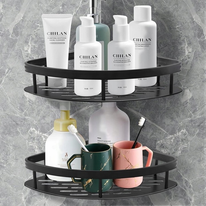 Półka Łazienkowa Narożna Wisząca Pod Prysznic Zestaw 2szt.