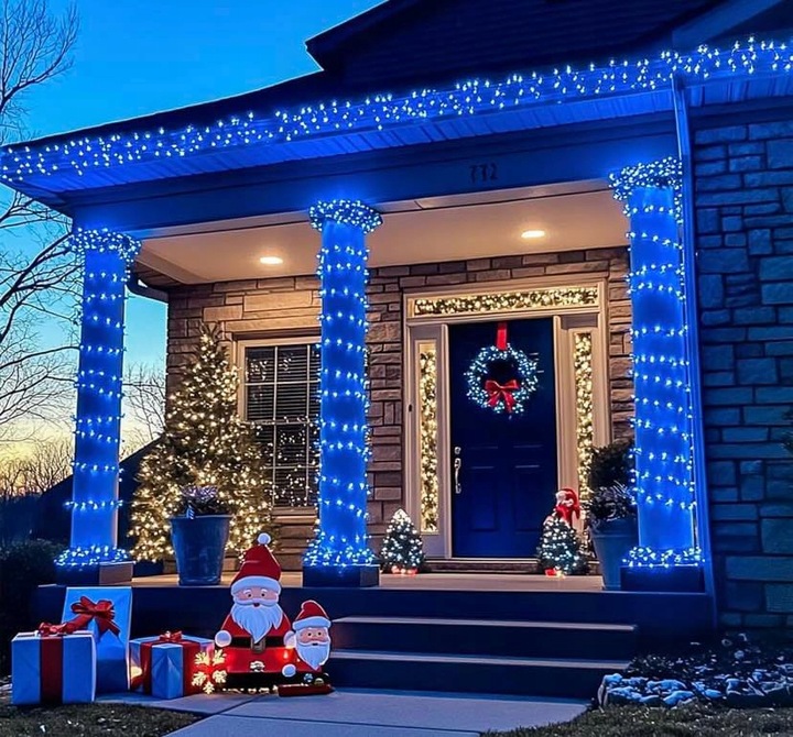 LAMPKI CHOINKOWE 1000 LED FLASH ZEWNĘTRZNE WEWNĘTRZNE ŚWIĘTA NIEBIESKIE