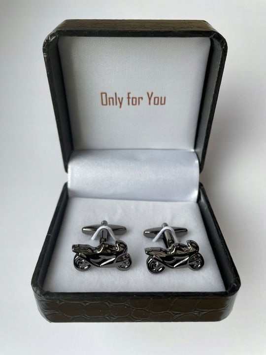 Spinki do mankietów EXC Motocykl Motor Szybki Ścigacz Race kol Grafit Tytan