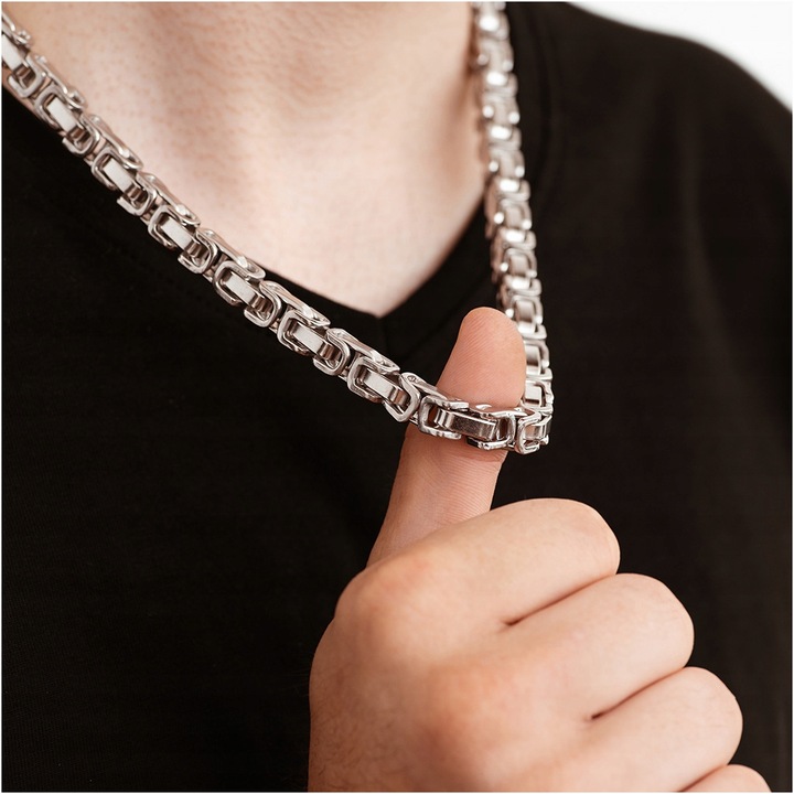 Łańcuszek męski naszyjnik splot królewski stal chirurgiczna gruby BLINGART