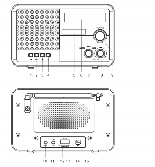 RADIO AKUMULATOR BUDOWLANE bluetooth USB MICRO SD