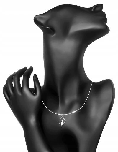 ŁAŃCUSZEK NASZYJNIK SREBRNY KOT KOTEK SREBRO 925 LINKA 45cm NA PREZENT