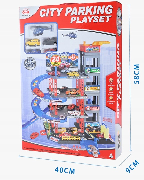 Garaż Parking Samochodowy 4-piętrowy Zjeżdżalnia dla Autek 4 Poziomy Myjnia