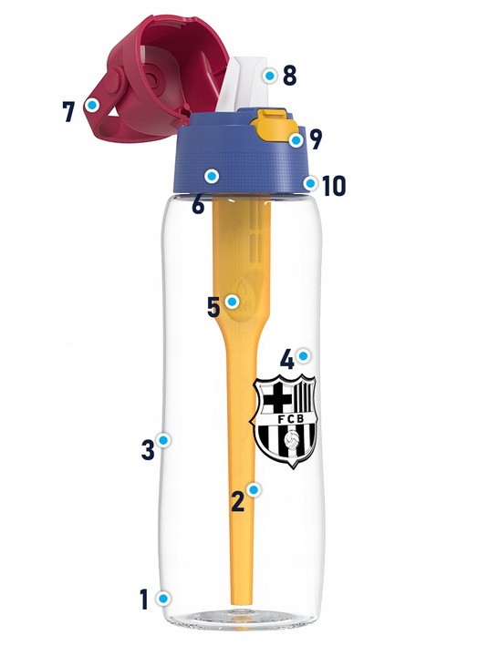 Dafi SOLID 0,7L FC Barcelona butelka filtrująca wodę + wkład + naklejki