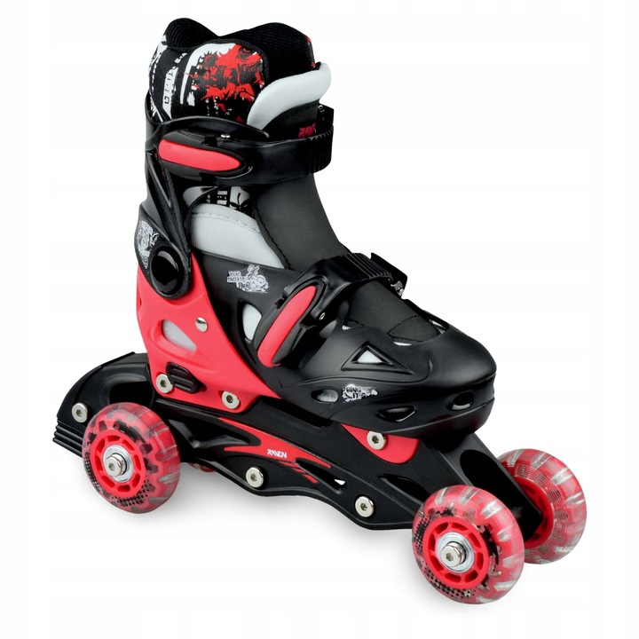 Rolko-Wrotki 3w1 Regulowane RAVEN Singer Black/Red 37-40