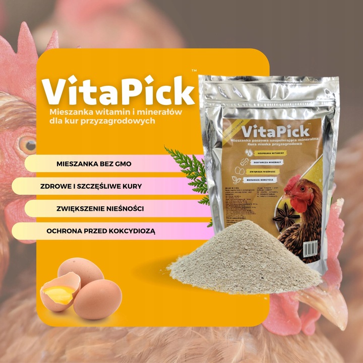 VitaPick 4 kg Witaminy dla kur niosek minerały kokcydiostatyk BEZ GMO