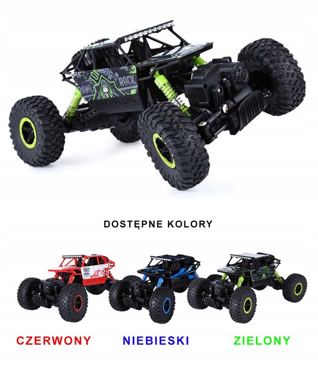 SAMOCHÓD RC ROCK CRAWLER 4x4 DWA SILNIKI AUTO TERENOWY