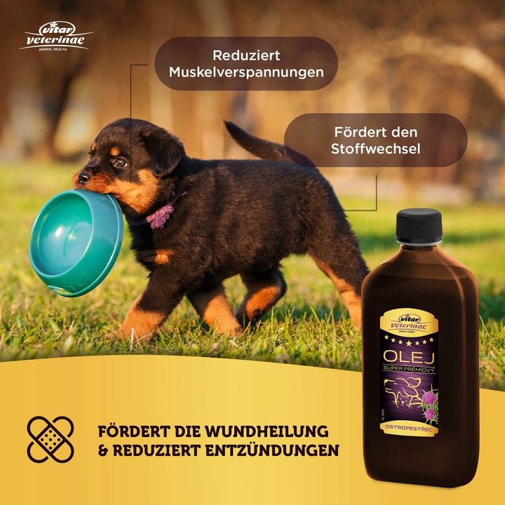 VITAR Veterinae Olej z Ostropestu 1000 ml -bogate źródło witaminy E+Omega 3
