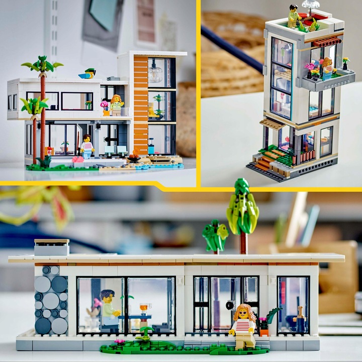 LEGO Creator 3w1 31153 Nowoczesny Dom Przy Plaży Kamienica Leśna Chatka