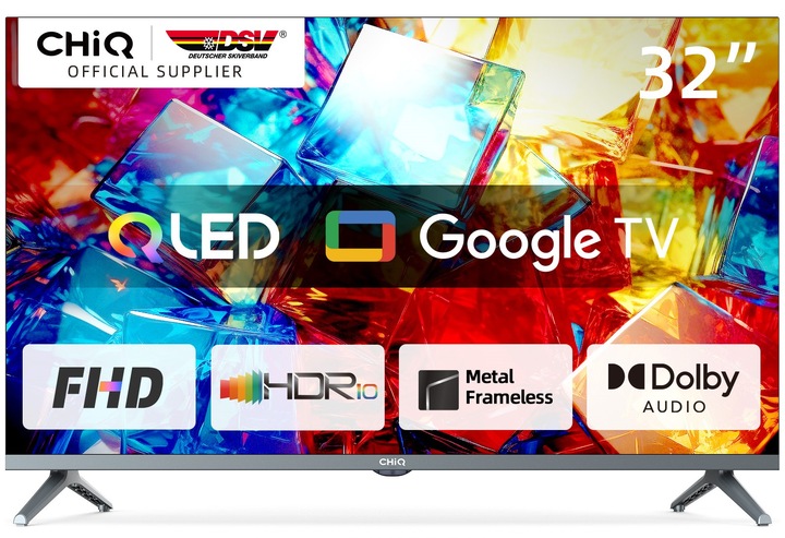 Telewizor ChiQ L32QM8T 32" QLED FHD Google TV Dolby Audio Chromecast DBX-TV