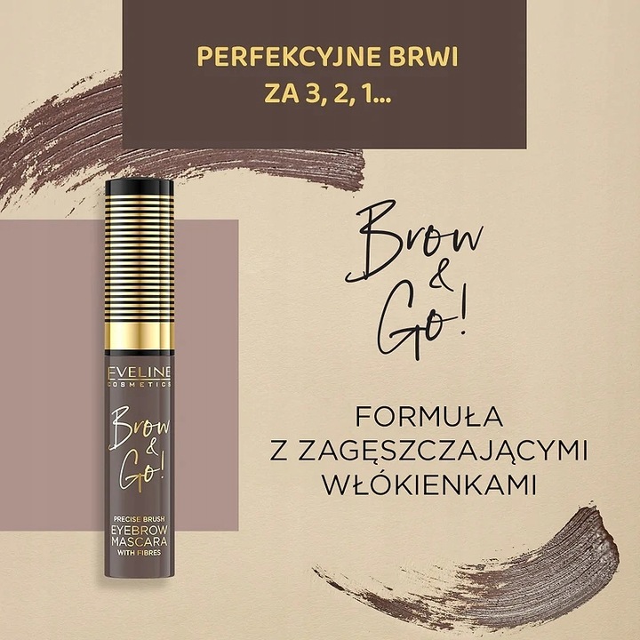 Eveline Mascara Do Brwi 02 Dark Brow And Go! ze Szczoteczką