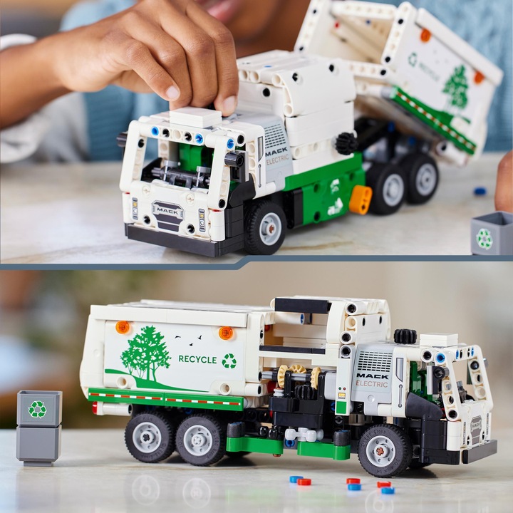 LEGO Technic 42167 Mack LR Elektryczna śmieciarka Samochód z Ładowarką Auto