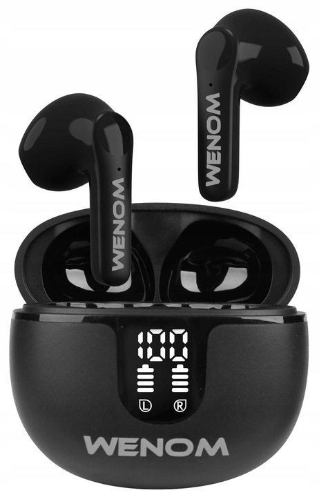 SŁUCHAWKI BEZPRZEWODOWE DOUSZNE WENOM WGM 14-PRO ANC 2 MIKROFONY LED EKRAN