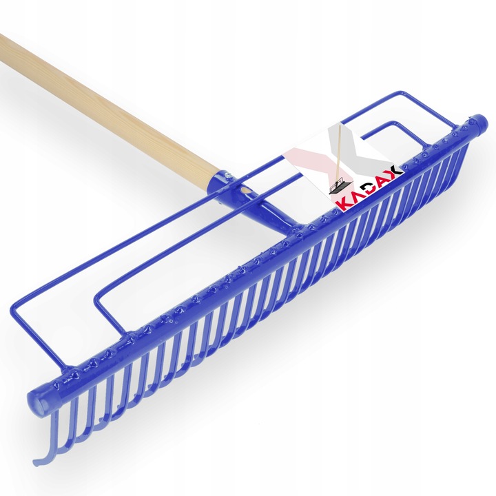 GRABIE METALOWE DO LIŚCI TRAWY OGRODOWE 165cm WZMOCNIONE 32 ZĘBNE TRZONEK