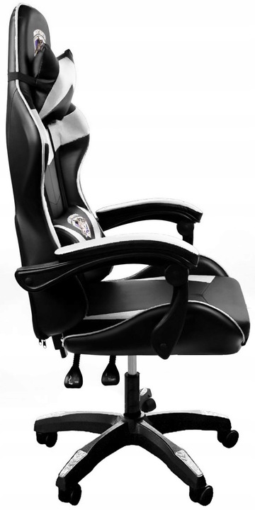 Fotel GAMINGOWY komputerowy OBROTOWY biurowy krzesło gracza + MASAŻ PLECÓW!