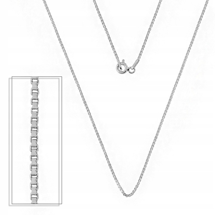 Łańcuszek Srebrny pr. 925 Rodowany Splot Kostka Wenecjana | 60 cm x 1 mm