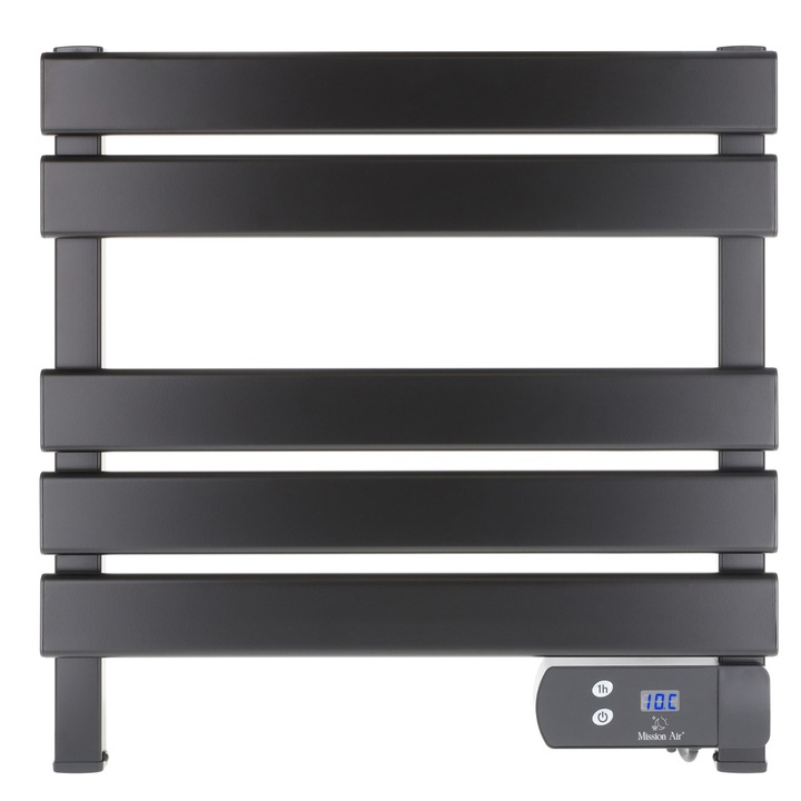 MAŁY GRZEJNIK ŁAZIENKOWY ELEKTRYCZNY drabinka suszarka timer CZARNY 150W