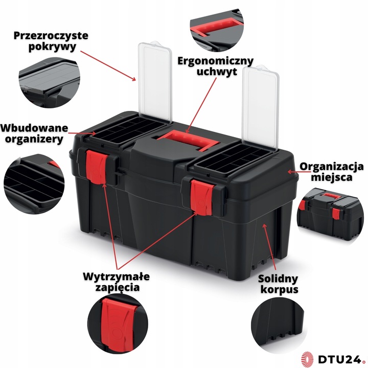 Skrzynka narzędziowa uniwersalna 55x27 KARGO CLASSIC z tacką i 2-schowkami