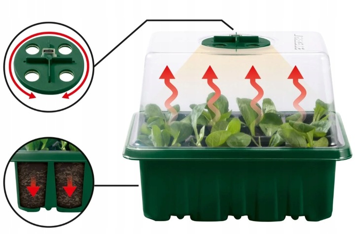 PARKSIDE 5x Zestaw do Uprawy Sadzonek LED 33 el. Timer 60 Miejsc, Akcesoria