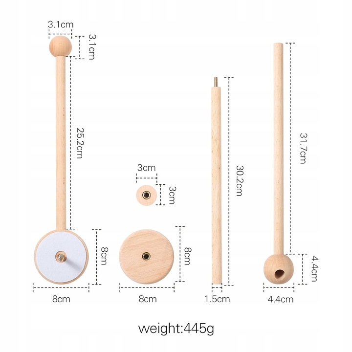 Ruchomy drewniany uchwyt do łóżeczka dziecięcego do karuzeli naturalny