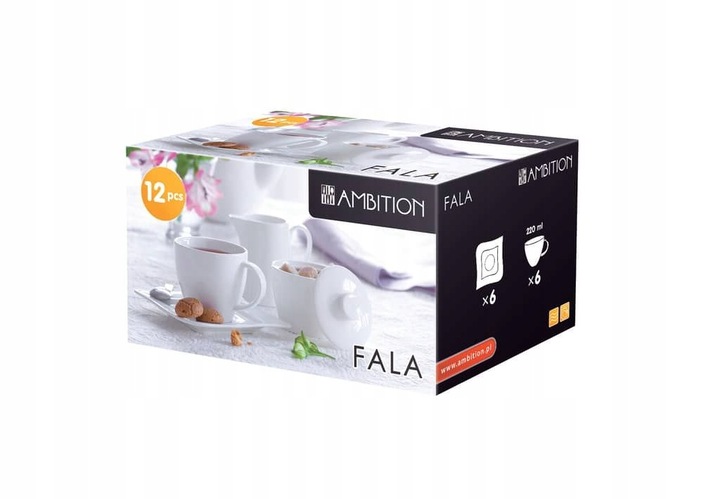 Komplet kawowy Fala 220 ml 12-elementowy AMBITION