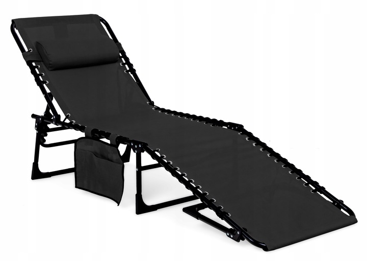 LEŻAK ogrodowy plażowy RIVA SKŁADANY leżanka REGULOWANY łóżko Z ZAGŁÓWKIEM
