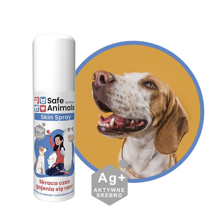 Safe Animals Skin Spray Preparat na skórę Spray ze srebrem na rany