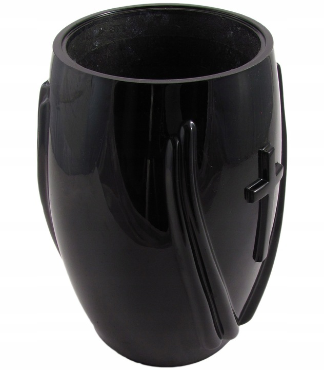 Wazon nagrobny niski nagrobkowy na nagrobek czarny 22cm