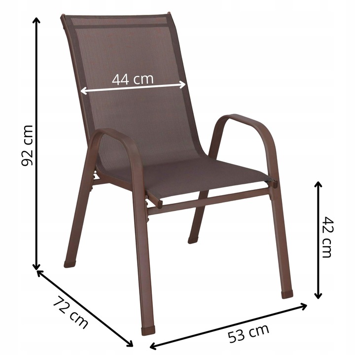 2szt. KRZESŁO OGRODOWE BALKONOWE FOTEL NA TARAS OGRÓD MOCNE BRĄZOWE ZESTAW