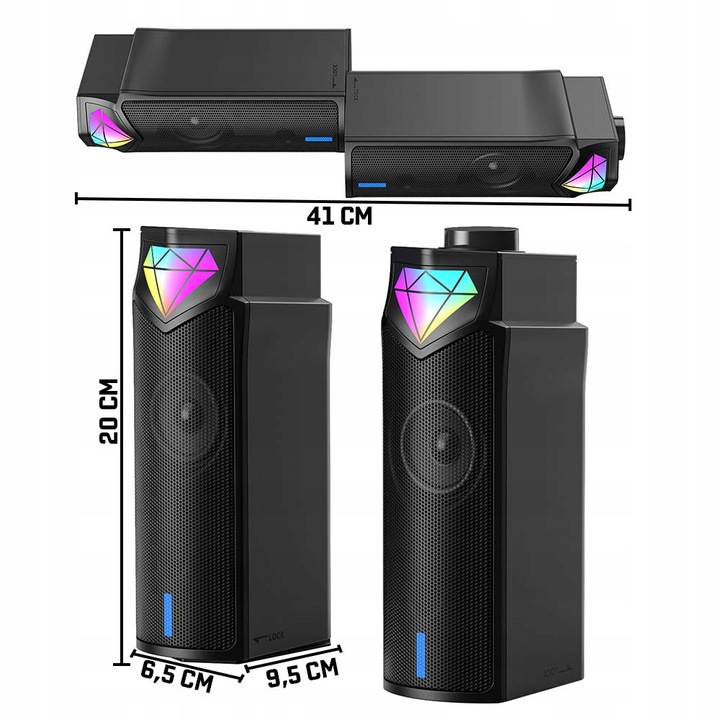 ONIKUMA L1 GŁOŚNIKI GAMINGOWE USB RGB SOUNDBAR DO KOMPUTERA GRANIA BT 5.3