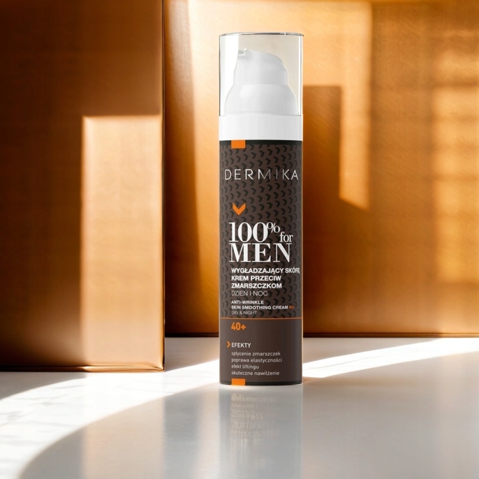 KREM DO TWARZY DLA MĘŻCZYZN 40+ DERMIKA 100% FOR MEN WYGŁADZAJĄCY 100ML