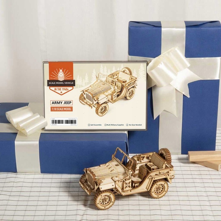 ROBOTIME Drewniane Puzzle Model 3D DIY - Zabytkowe Auto Samochód