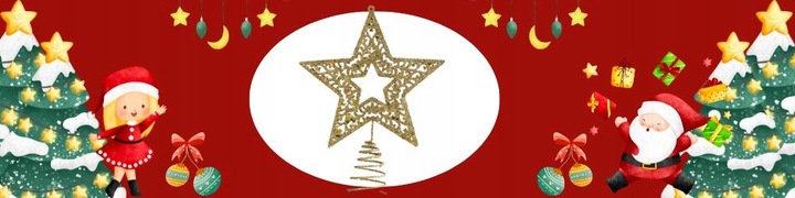 Czubek na choinkę XL 18,5x14,5 cm BOŻE NARODZENIE KSN142