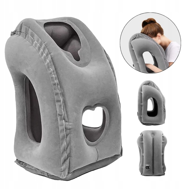 PODUSZKA PODRÓŻNA POMPOWANA DO SAMOLOTU POCIĄGU AUTA DUŻA WYGODNA DMUCHANA