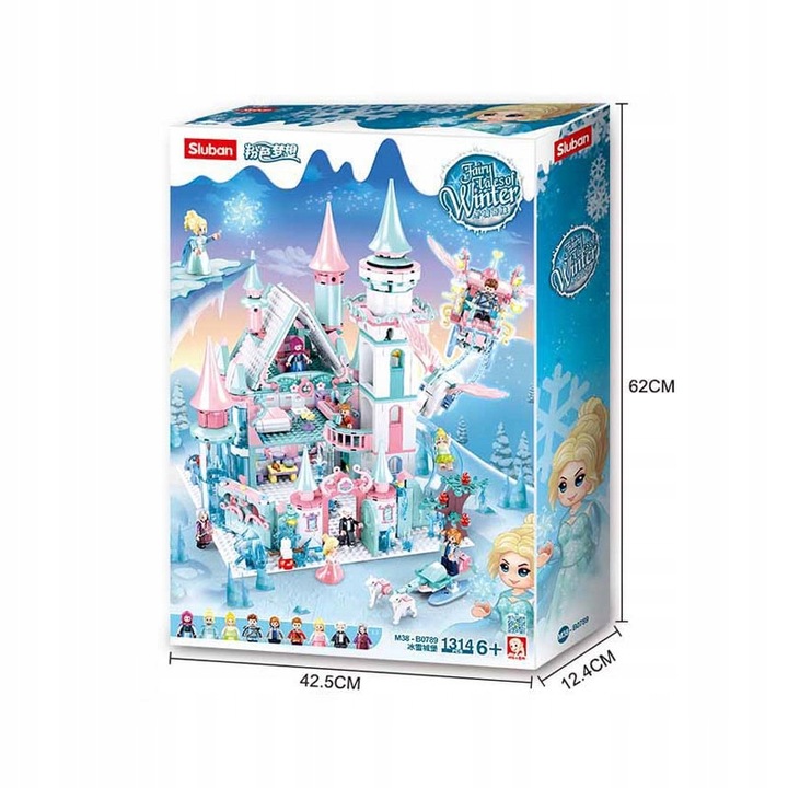 KLOCKI DLA DZIEWCZYNKI ZAMEK KRAINA LODU 1324 EL. ZESTAW KLOCKÓW PAŁAC