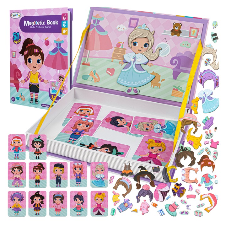 Książka układanka magnetyczna Lalka Ubieranie Dziewczynki Puzzle dla Dzieci