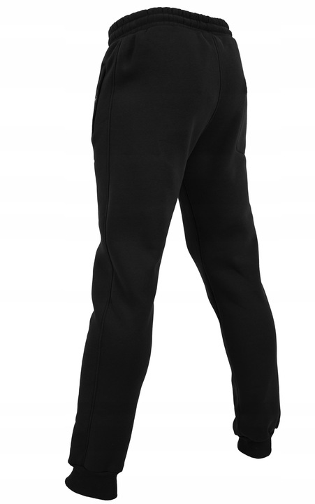 SPODNIE DRESOWE GRUBE CZARNE ŚCIĄGACZ DRESY M