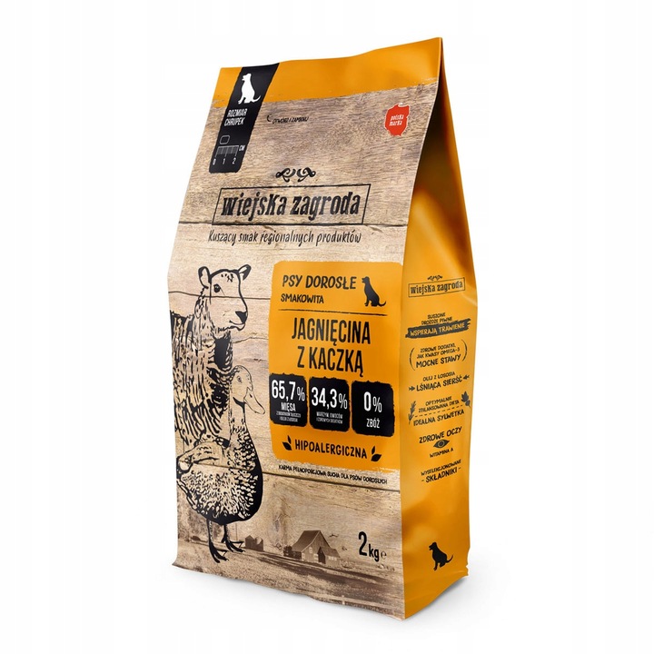 Wiejska Zagroda Jagnięcina z Kaczką 2kg chrupek S