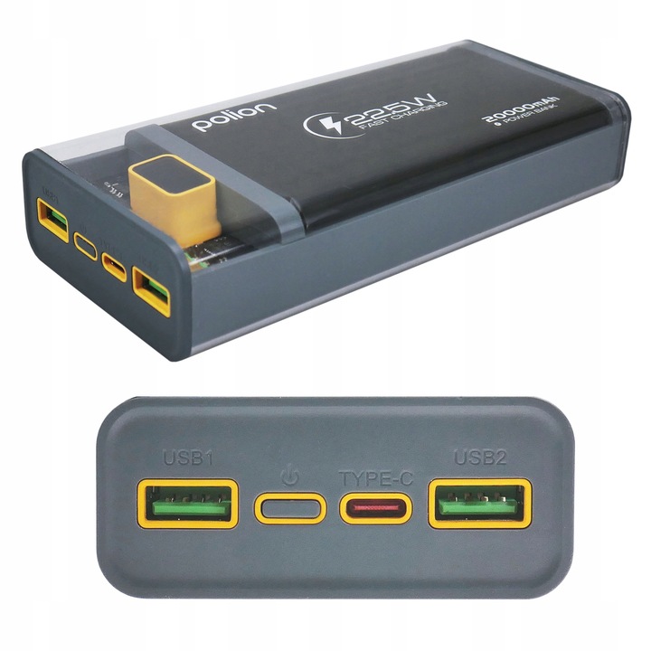 Powerbank POLION Szybkie Ładowanie 22.5W 20000mAh USB-C USB-A PD3.0 QC3.0