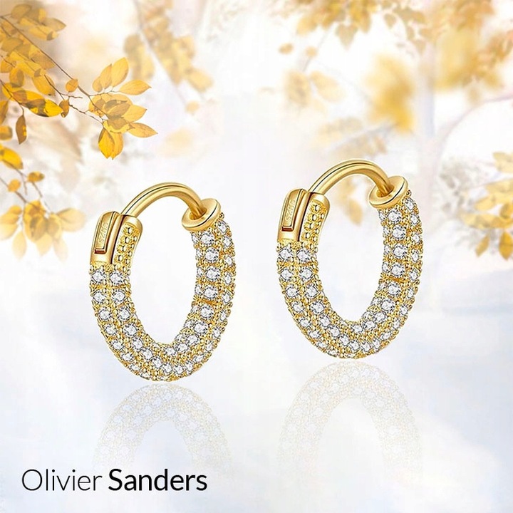 ZŁOTE KOLCZYKI DAMSKIE 585 Z KRYSZTAŁAMI SWAROVSKI GRAWER PREZENT DLA ŻONY