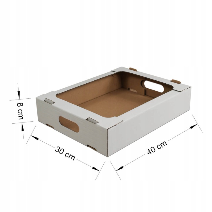 Tacka na ciasto pączki 40x30x8 cm biała MOCNA TEKTURA karton 400 g/m2