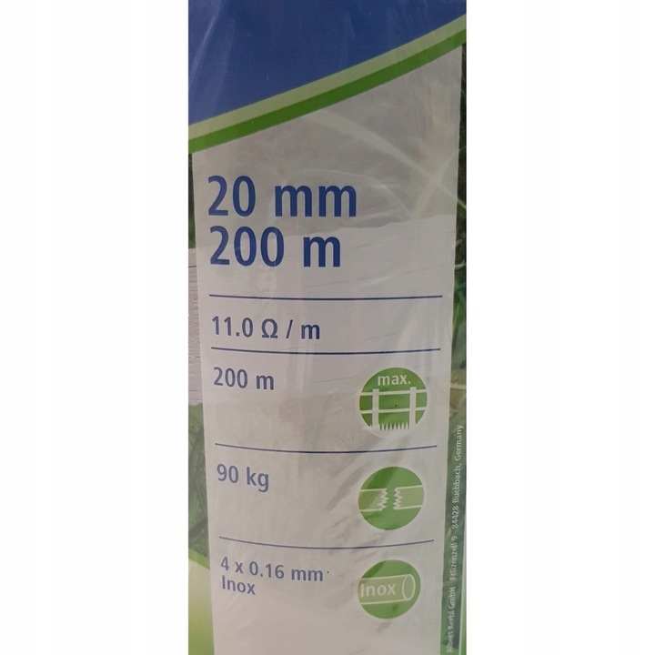 Taśma BASIC 20mm 200m do pastucha dla koni PASTUCH