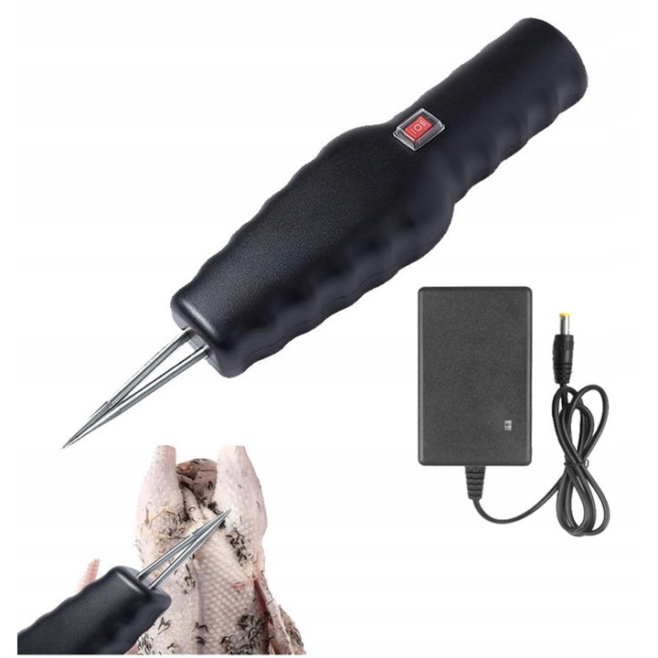 ELEKTRYCZNA SKUBARKA SKUBACZKA DO PIERZA DROBIU KUR KURCZAKÓW PIÓR Czarny