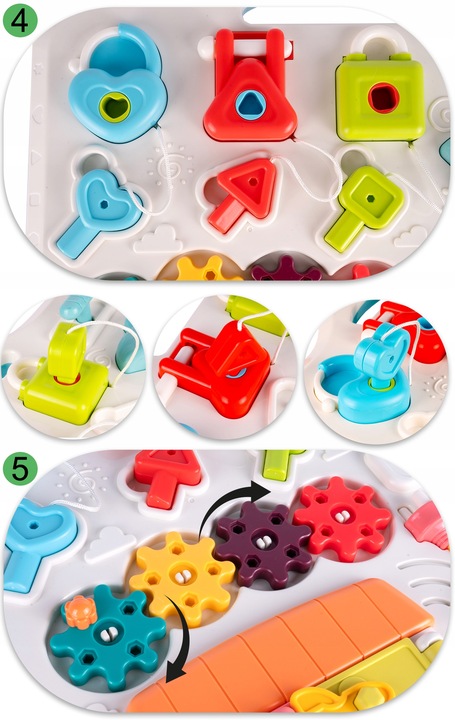 STOLIK EDUKACYJNY INTERAKTYWNY TABLICA MANIPULACYJNA KŁÓDKI KLUCZE PIANINO