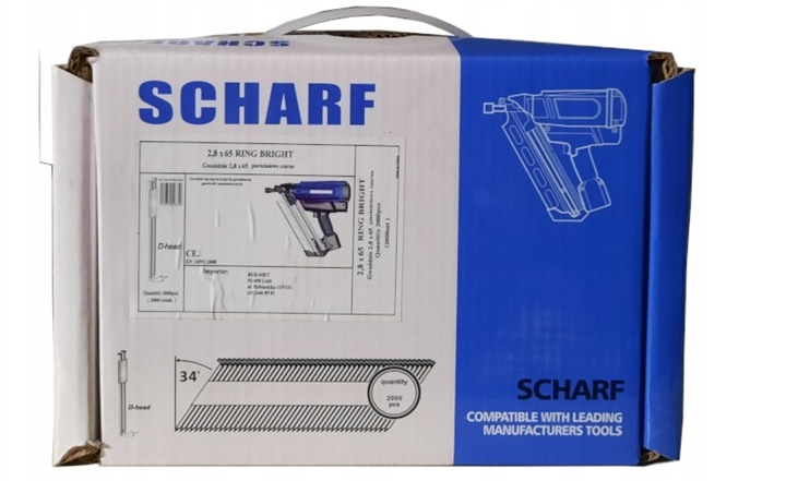 Gwoździe 2,8x65 łączone papierem Scharf