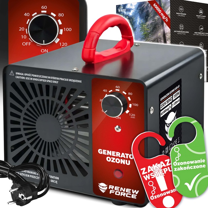 Ozonator do Samochodu Generator Ozonu Oczyszczacz do Powietrza 60 000 MG/H