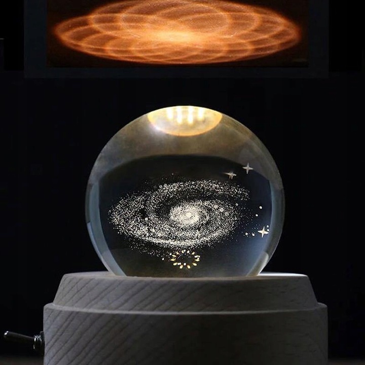 Kryształowa kula pozytywka, obracana o 360°