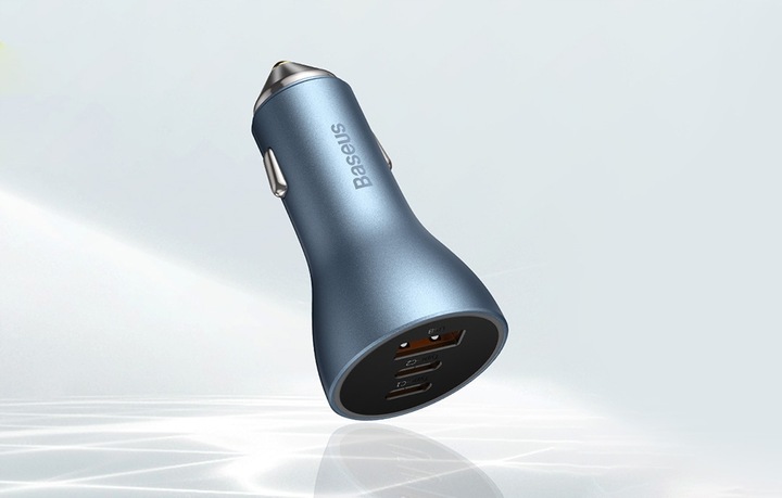 BASEUS ŁADOWARKA SAMOCHODOWA MOCNA SZYBKA 1xUSB 2xUSB-C 65W QC 4.0+ PD AFC
